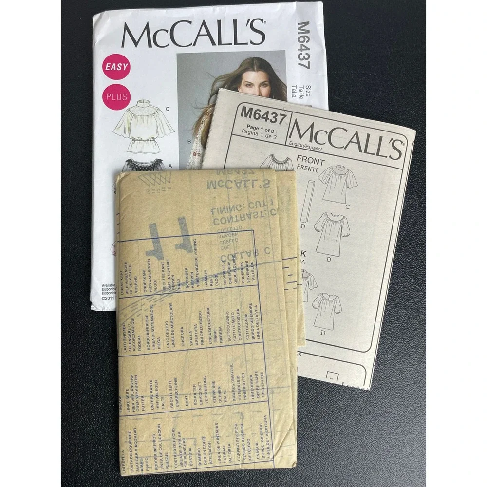 00369 - McCall's M6437 Pattern Misses Women Top Sz B5 8-10-12-14-16 Laura Ashley
